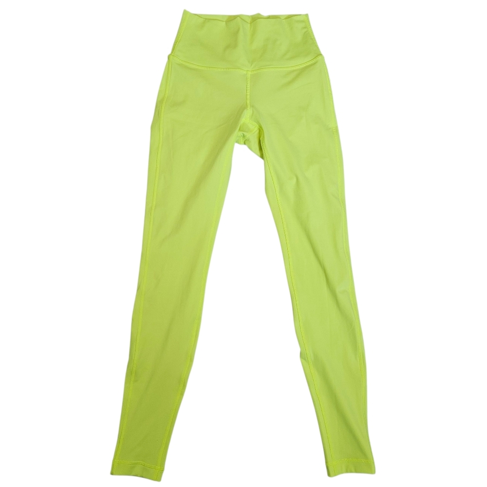 Lululemon Wunder Under HR Tight 28" Leggings Size 4 Neon Yellow/Green Women's